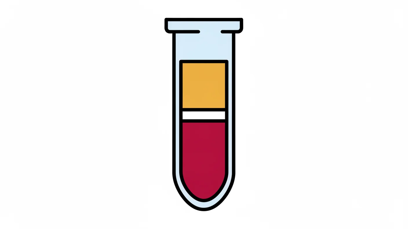 Abstract illustration: an upright vessel in cross-section with three stacked bands — a large pale upper band, a thin bright middle band, and a dense dark lower band